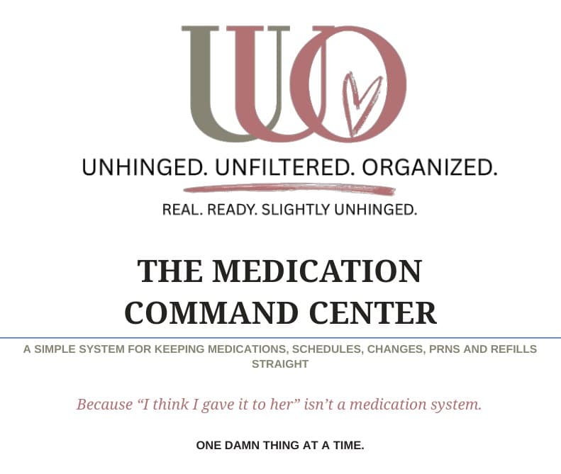 Title page of The Medication Command Center printable.